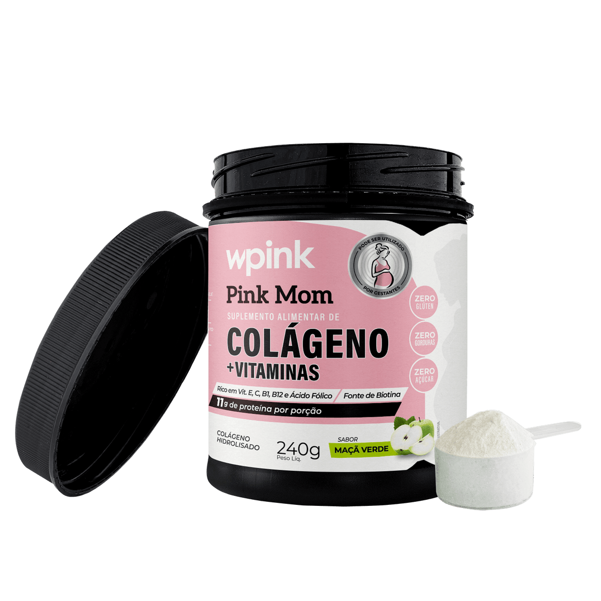 colágeno pink mom maçã verde - 240g - wp