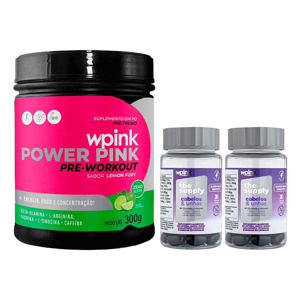 super power pink de limão 300g + 2 cabelos e unhas - wp