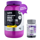 three premium whey protein pamonha 3W 1 kg + cabelos e unhas - wp