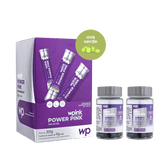 power pink sem cafeína de uva verde - pré-treino - 300g + 2 cabelos e unhas