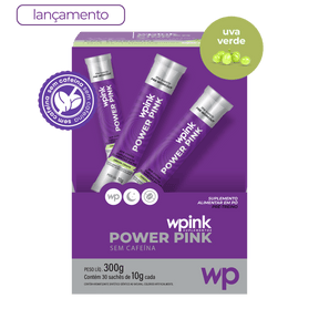 power pink sem cafeína de uva verde - pré-treino - 300g - wp