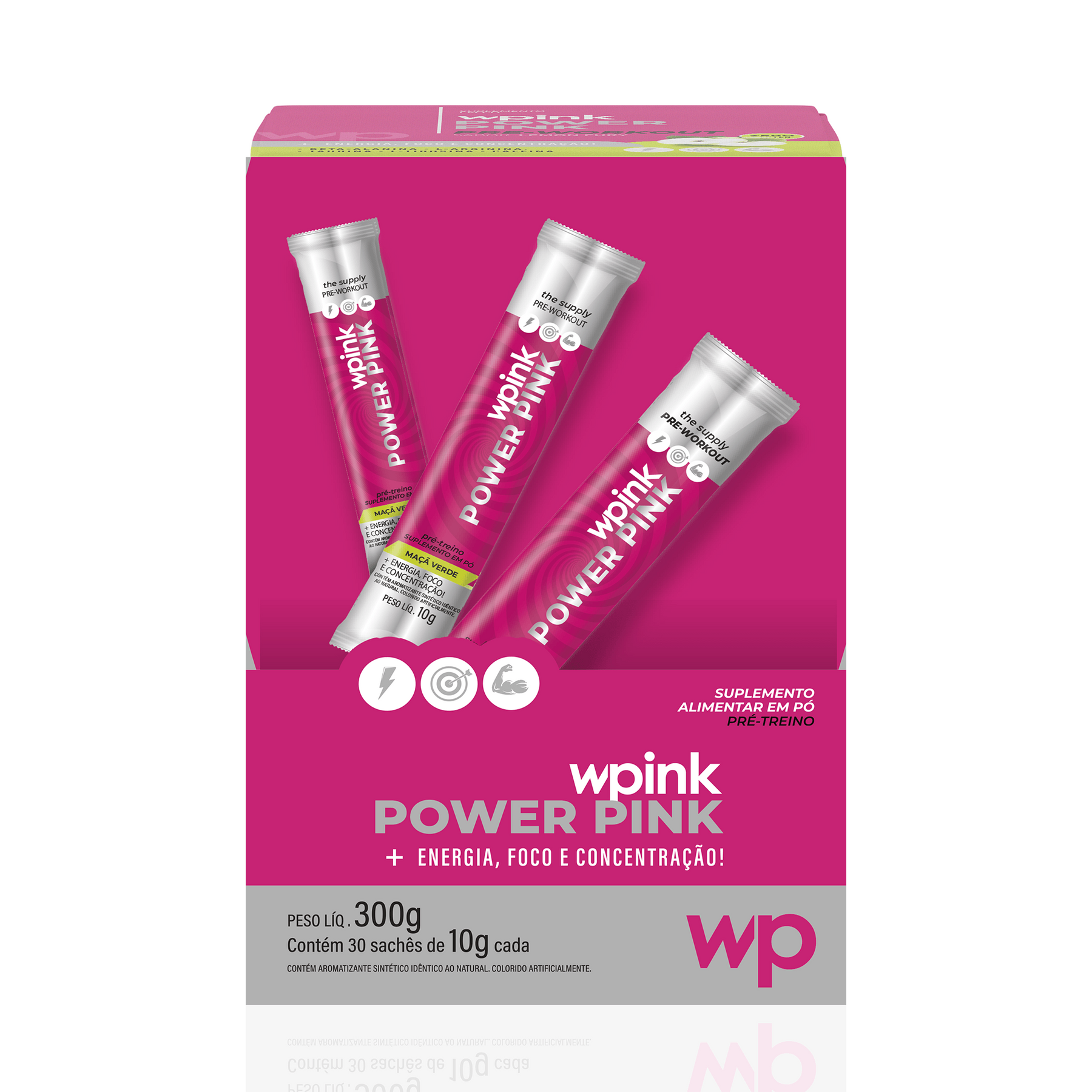 power pink de maçã verde - pré-treino – 300g - wp